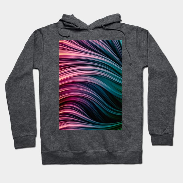 Hot Pink and Dark Blue Abstract Art Strands Hoodie by love-fi